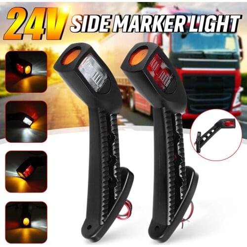 2pcs 12V 24V LED Side Marker Light Truck Light Indicator Signal Lamp Tail Light Auto Trailer Lorry Lamps Bus Caravans