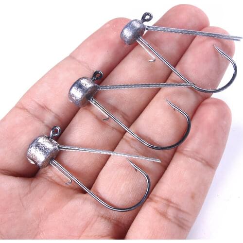 6pcs Mushroom Jig Head Fishing Hooks Lure Barbed Hook Weighted Hook 3.5g 5.6g 6.5g Fishing Tackle fishing accessories