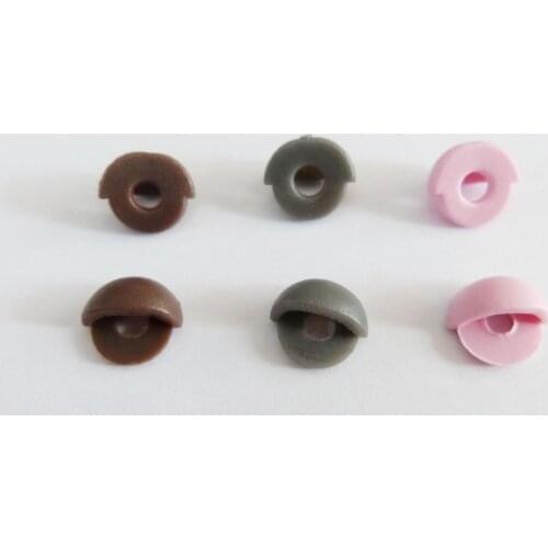 60pcs/lot fit for 10mm round safety toy eyes for diy doll findings -- pink/gray/brown--option