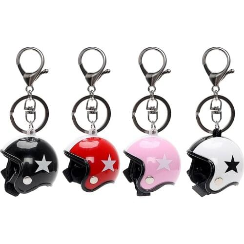 Car Styling Car Accessories Creative Key Rings Motorcycle Safety Helmets Metal Keyfob Five-star Key Chain Car Auto Keychain