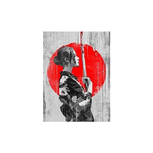 More Nordic Style Art Japan Geisha Girl Sword Modern Art Print Silk Poster for Your Home Wall Decor 24x36inch