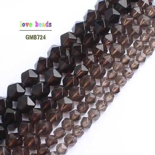 Natural Smoky Quartzs Stone Beads 15inch Faceted Gem Stone For Jewelry Making 6/8/10mm Spacer Beads Diy Bracelet