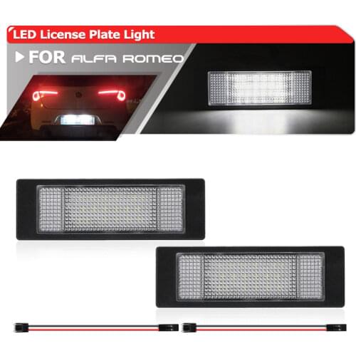 Canbus Error Free Rear Led Number License Plate Lights Kit For Alfa Romeo 147 156 159 166 Brera GT Spider Nuova Plug-N-Play