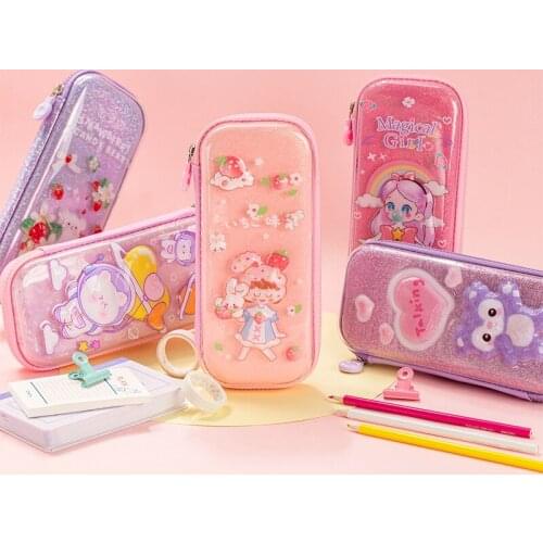 EVA Cartoons Primary School Student Child Pencil Case High Capacity Lovely Strawberry Stationery Box Creativity 3D Pencil Case