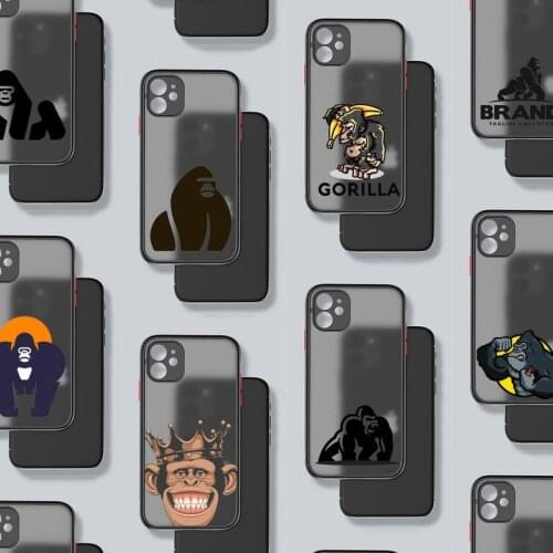 Gorilla Anime Phone Case Matte Transparent for iPhone 7 8 11 12 s mini pro X XS XR MAX Plus mobile bags coque funda shell capa