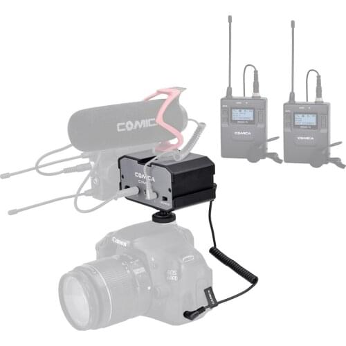 Comica CVM-AX1 Mono Stereo Audio Mixer Adapter Microphone for DSLR Canon EOS T6 Nikon D3300 ual Channels Amplifier 3.5MM Jack