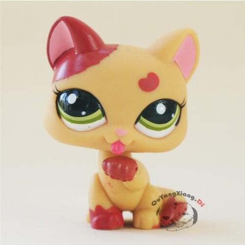 CWM006 Pet Shop Animal Red-brown crawling cat doll action Figure kitten