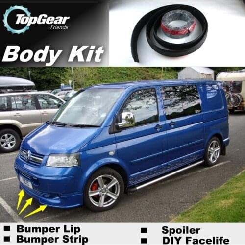 Bumper Lip Deflector Lips For Volkswagen VW Transporter T5 Caravelle Multivan Front Spoiler Skirt For TG Fans / Body Kit / Strip