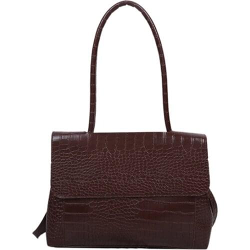 Designer Crocodile Pattern Women Shoulderbag Large Capacity Shoulder Bags for Female 2021 Casual Totes Pu Leather Messenger Bag