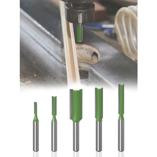 1PC 1/4" 6.35MM 6MM Shank Milling Cutter Wood Carving Shank Single Double Flute Straight Bit Milling Cutter Tungsten Carbide