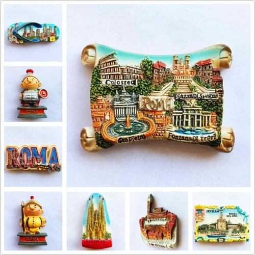 Spain Europe and America 3D Fridge Magnets Tourism Souvenir Refrigerator Magnetic Sticker Collection Handicraft Gift