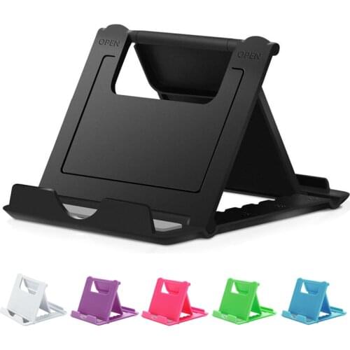 Pocket handy cheap portable universal adjustable foldable plastic tablet cell phone stand holder for phone tablet desk for