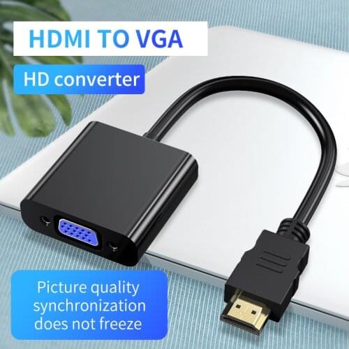 Converter HD with Audio PS4 Game Console Laptop Desktop Set-Top Box TV Projector Display Interface Cable HDMI-compatible to VGA