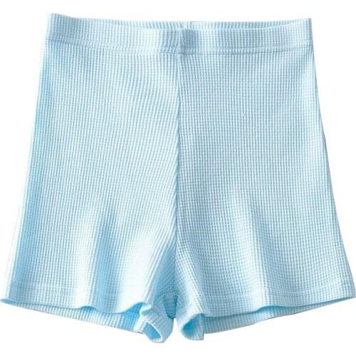 Summer new style street casual solid color waffle breathable tight shorts women, sexy all-match high-waist bottoming shorts Ms