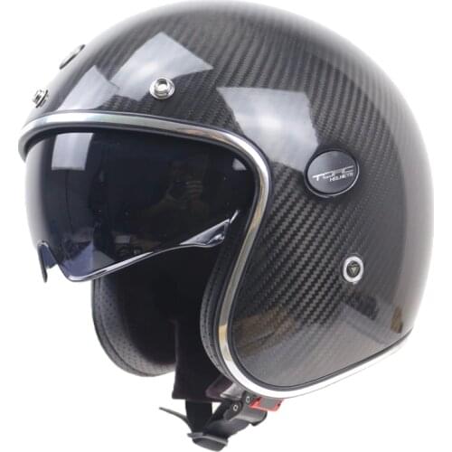 Open face motorcycle helmet Kelver Carbon Fiber Helmet With Internal Black sunglasses DOT ECE appproved helmet