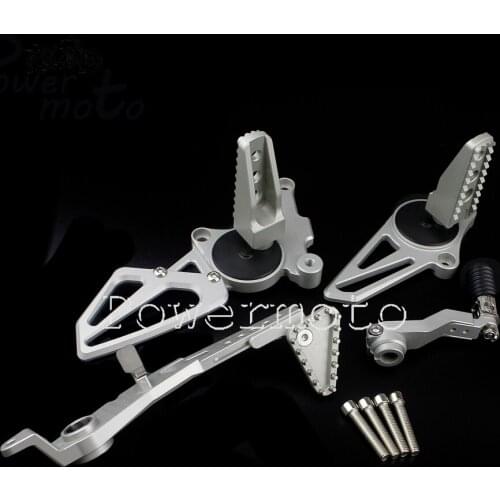 Motorcycle Silver Adjustable Footpegs Kits Rearset Footrest Brake Gear Shifter Pedal Foot Pegs For BMW R NineT R9T 2014-2018