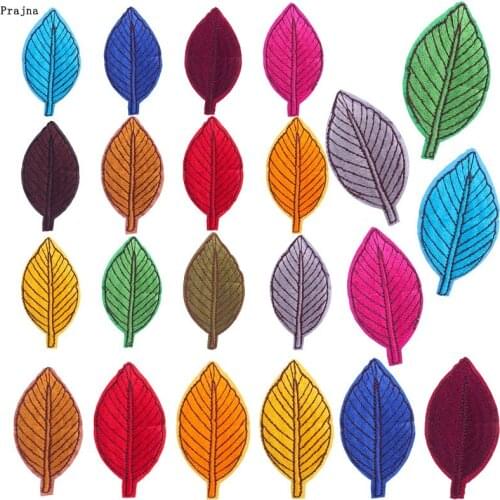 Prajna 10PCS Fashion Colorful Leaf Patches Embroidery Patches For Clothing Iron On Patches On Clothes Applique For Kids Jacket