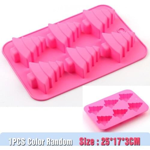 New Silicone cake Mold Christmas Tree for Cake Chocolate 6 Holes jello soap mold bread cake bakeware tool muffin cupcake