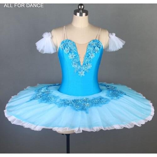 New Ballet Tutu Pre-porfessional Ballet Costume Pancake Tutu Girl & Women Light sea blue tutu BLL070