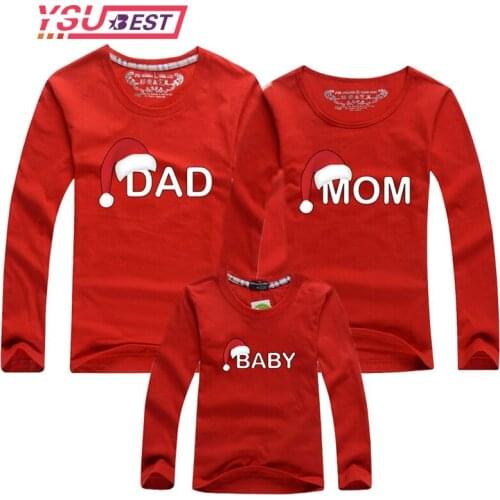Dad Mom Baby Christmas Clothing For Family Shirt Matching Outfits Clothes Mother Daughter Father Son Look Mommy and Me Shirt set