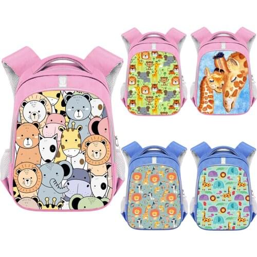 Kawaii Animal Lion Monkey Puppy Dog Giraffe Backpack Children School Bags Kids Kindergarten School Backpack Boys Girls Book Bag