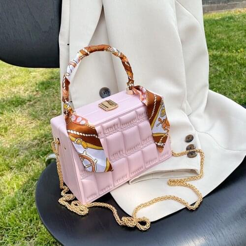 Metal Top-Handle Totes Women Bags Quality Leather Shoulder Purse Ladies Small Summer Crossbody Bags Matching Silk Scarf bolsos