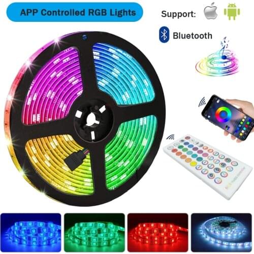 Led Strip Phone App Control Light 5050 SMD 2835 Flexible RGB Lamp DC 12V Adapter Bluetooth Remote For Bedroom Car Room Decor