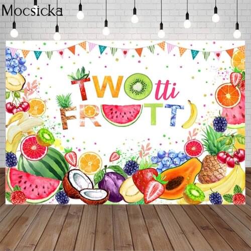 Twotti Frutti Theme Backdrop Tropical Fruit Birthday Party Photography Background Pineapple Watermelon Baby Shower Photo Studio