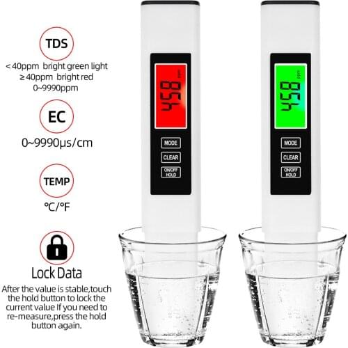 10pcs 3 in 1 TDS EC Meter Temperature Tester Handheld Water Quality Measurement For Wine Aquarium Pool Pen Tester Tool 30% Off