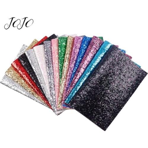 JOJO BOWS 22*30cm 10pcs Glitter Sequin Leather Sheets Solid Fabric DIY Hair Bow Material Home Decoration Handmade Craft Supplies