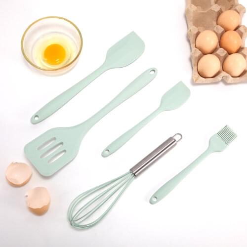 Nonstick Cookware Spatula Brush Baking Cake Tool Whisk Food Grade Silicone Kitchenware 5-Piece Set Cooking Tools Kitchen Set