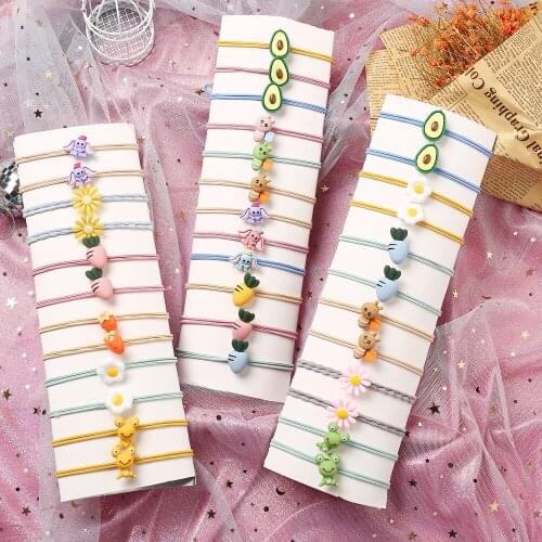 51105 Han Zhishang cute cartoon rubber band children students head rope does not hurt the hair rope hair ring girl hair accessor