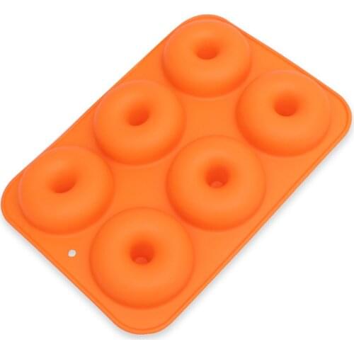 6 Colors Silicone Donut Mold Silicone Cake Mold Making Cake Snacks Non-toxic Round Orange Rose red Dark purple