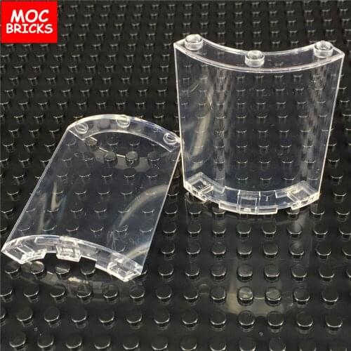 60pcs\lot transparent clear QUARTER CYLINDER WALL PANE 4x4x6 compatible PART 46361 MOC rebrickable building blocks MOC toys