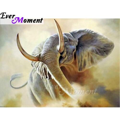 Ever Moment Diamond Painting Handmade Full Square Drill Elephant Picture Of Rhinestone Decoration Diamond Embroidery ASF1525