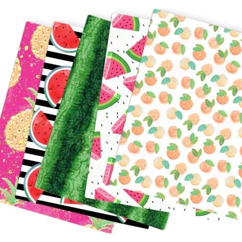 Watermelon Fruit Peach Swimwear Knit Cotton Fabric Sewing Quilting Fabric Needlework Material DIY Handmade Cloth,c13685