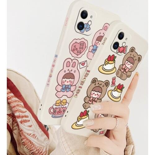 Multiple Bears Phone Case For iPhone 12 11 Pro Max X XS XR XSMAX SE2020 8 8Plus 7 7Plus 6 6S Plus Liquid Silicone Cover