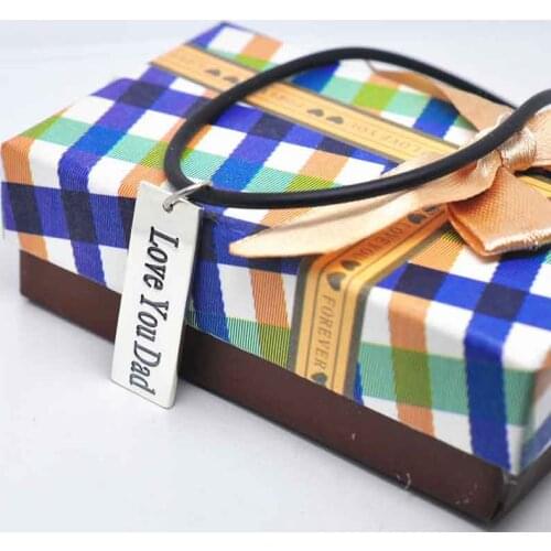 Solid Silver Engraving Words Men Necklace Leather Chain Personalized Hand Stamp Name Jewelry