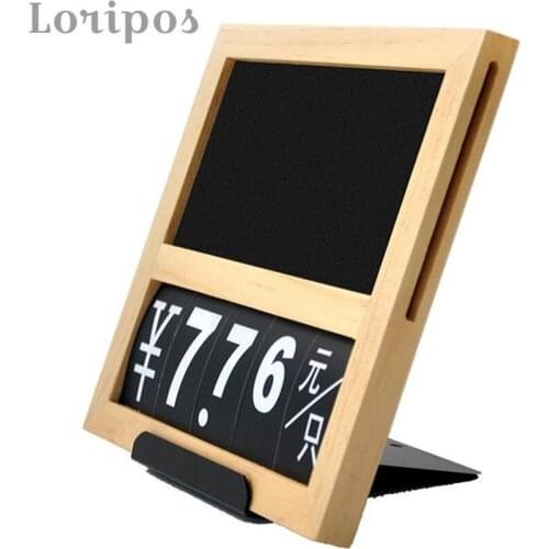 Wooden Rewritable Price Signboard Fruit Vegetable Shelf Price Tag Supermarket Merchandise Name Display Hanging Blackboard Stand