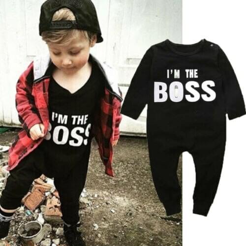 Kids Cotton Romper Fashion Baby Boy Girl O-Neck Jumpsuit Kids Clothes Long Sleeve Baby Outfits Toddler Print Letter 0-24M