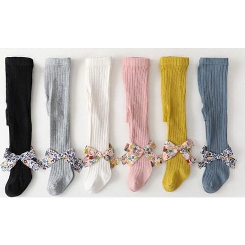 Childrens Leggings Baby Girls Pantyhoses Spring/Autumn 4 Seasons Pants Socks Bow Long Tube Lovely Flower Princess Socks 0-4Y