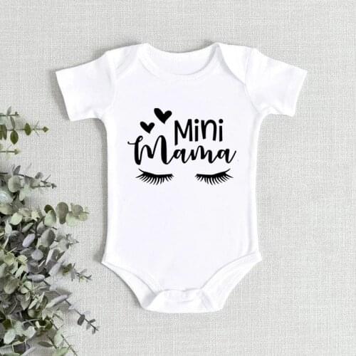 Funny Mini Mama Newbron Baby Bodysuits Cotton Summer Baby Rompers Body Boys Girls Onesies Outfits Infant Baby Clothes