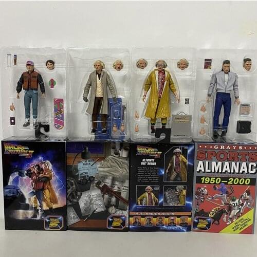 Neca Back To The Future Ⅱ Sports Doc Brown Biff Tannen Space Marty McFly Action Figure Almanac Martin The 35th Anniversary