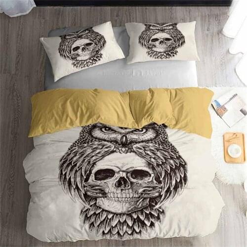 HELENGILI 3D Bedding Set skull Print Duvet cover set lifelike bedclothes with pillowcase bed set home Textiles #2-19