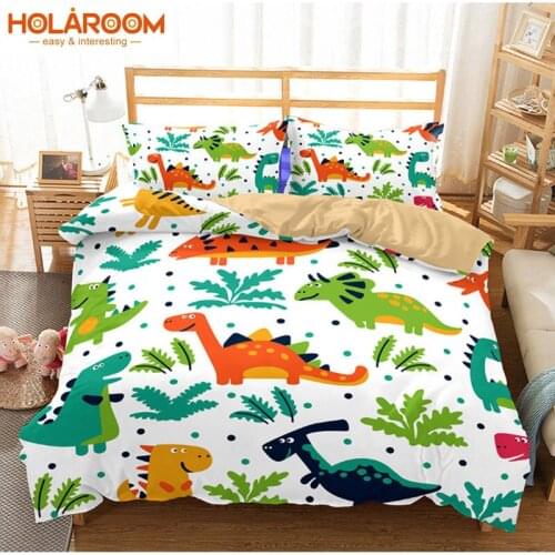 3D Printing Bedding Set Cartoon dinosaur Duvet Cover Sets Single/Double/Queen/King Duvet Cover with Pillowcase Polyester fabric
