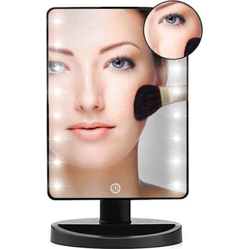 Top Seller 16 22 LED Hot Touch Screen Trifold USB power input Makeup Lights Vanity Mirror with Lights