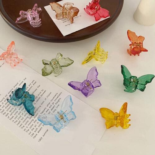Small Butterfly Hair Claw Transparent Hairpin Resin Hair Clip Sweet Women Hair Accessories Geometric Acetate Crab Hair Claw New