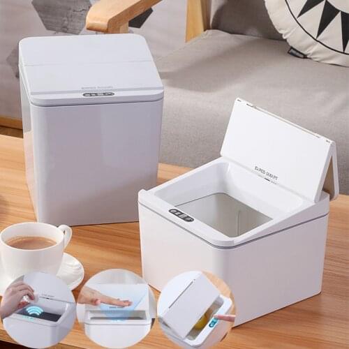 Automatic Touchless Trash Can Smart Intelligent Trash Bin Infrared Motion Sensor Garbage Can Car Waste Bins Home Desktop Dustbin