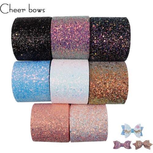 1 Yard 3''75mm Shiny Chunky Glitter Ribbon Blingbling Soft Fabric Gift Package Handmade Material DIY Hairbow Accessories