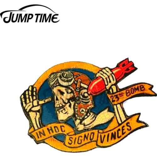 Jump Time 13 x 8cm For 23 bomber group ww2 patch Car Sticker DIY Vinyl Occlusion scratch Waterproof Vinyl Motorcycle Decal Gift